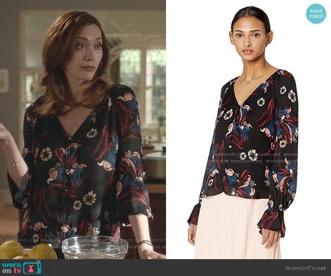 Boyana Top by Joie worn by Abigail Pershing (Sarah Power) on Good Witch