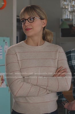 Kara's striped sweater on Supergirl