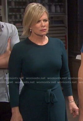 Kayla's green tie waist knit dress on Days of our Lives