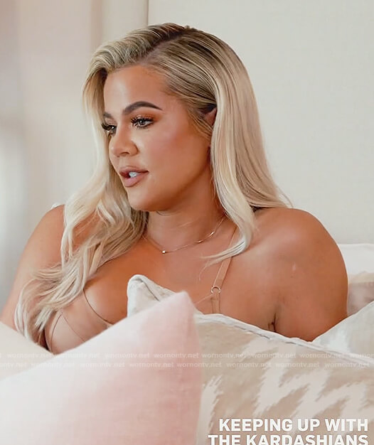 Khloe's beige corset on Keeping Up with the Kardashians