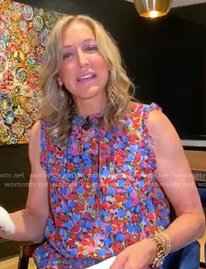 Lara’s floral mock neck top on Good Morning America