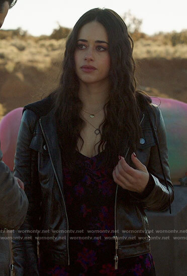 Liz’s leather hooded jacket on Roswell New Mexico