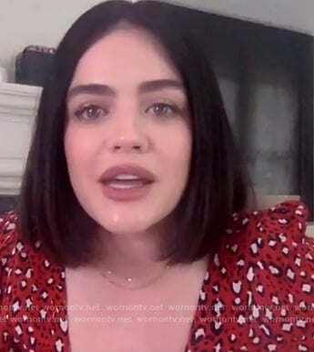 Lucy Hale's red leopard print top on The Talk