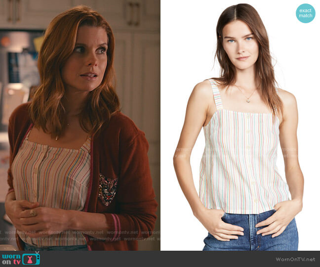 Button Front Cami Tank by Madewell worn by Maddie Townsend (JoAnna Garcia Swisher) on Sweet Magnolias