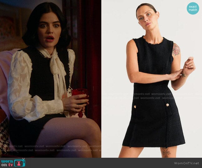 Buttons Tweed Dress by Mango worn by Katy Keene (Lucy Hale) on Katy Keene