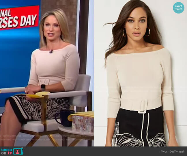 Aurora Sweater - Eva Mendes Collection by New York & Company worn by Amy Robach on Good Morning America