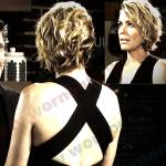 Nicole’s black crisscross back dress on Days of our Lives