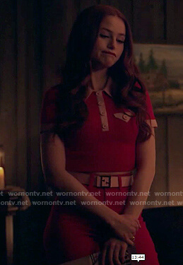 Cheryl's pink contrast polo on Riverdale