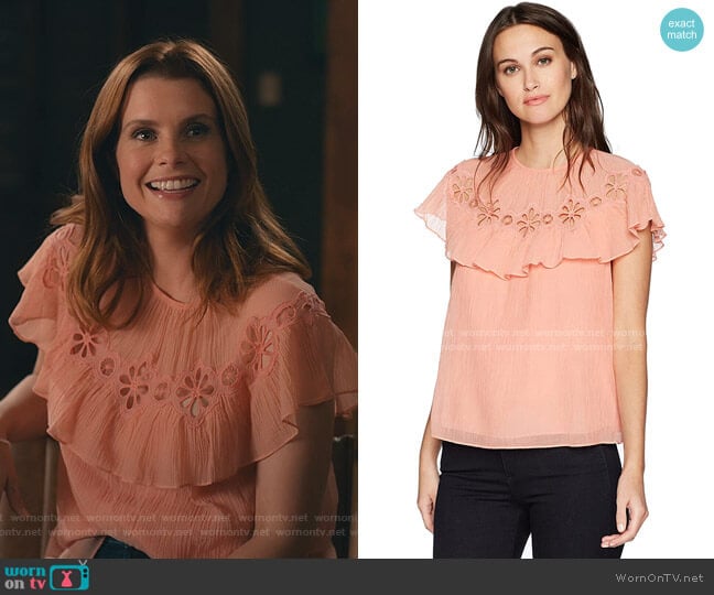 Short Sleeve Pinwheel Top by Rebecca Taylor worn by Maddie Townsend (JoAnna Garcia Swisher) on Sweet Magnolias