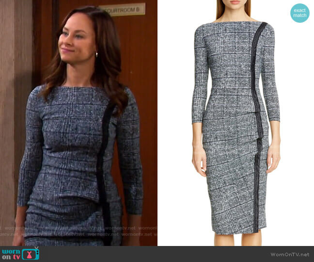 Rosmarijn Checked Dress by Chiara Boni La Petite Robe Worn by Alyshia Ochse on Days of our Lives