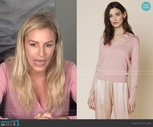 Lexi Collared Sweater by Sablyn worn by Morgan Stewart on E! News