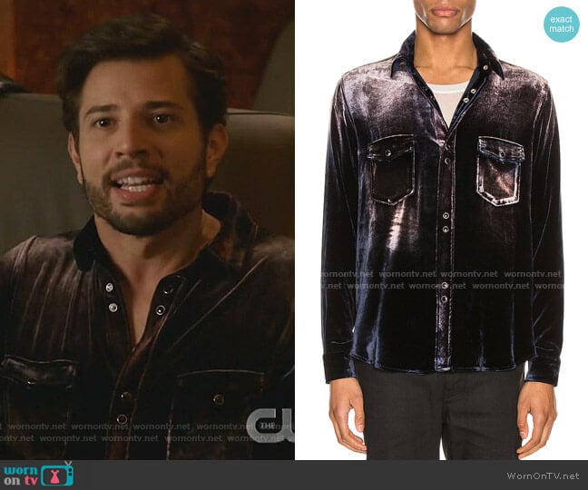 Oversized Shirt by Saint Laurent worn by Sam Flores (Rafael de la Fuente) on Dynasty