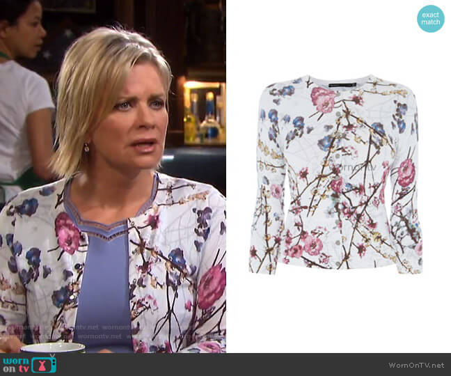 Sakura Cardigan by Karen Millen worn by Kayla Brady (Mary Beth Evans) on Days of our Lives