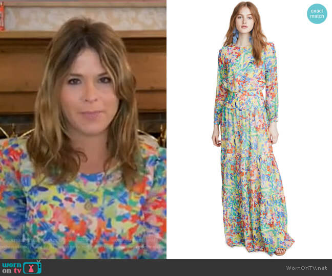 Isabel Long Dress by Saloni worn by Jenna Bush Hager on Today