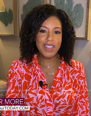 Sheinelle’s pink and red printed blouse on Today