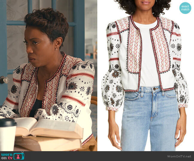 Shilin Jacket by Veronica Beard worn by Helen Decatur (Heather Headley) on Sweet Magnolias