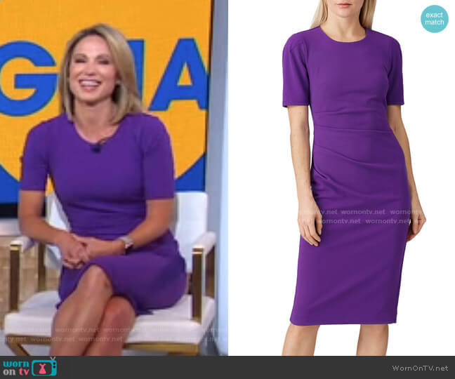 WornOnTV: Amy’s purple crew neck sheath dress on Good Morning America ...