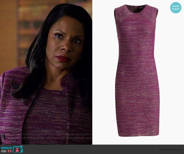 Ombre Ribbon Tweed Dress by St. John worn by Liz Reddick-Lawrence (Audra McDonald) on The Good Fight