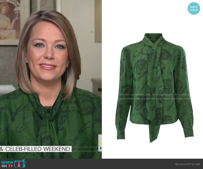 Plant Print Top by Tara Jarmon worn by Dylan Dreyer on Today