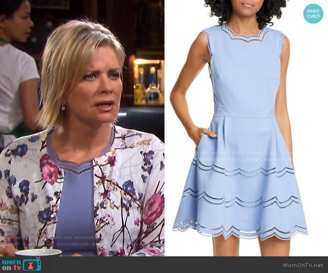 Scalloped Fit & Flare Dress by Ted Baker worn by Kayla Brady (Mary Beth Evans) on Days of our Lives