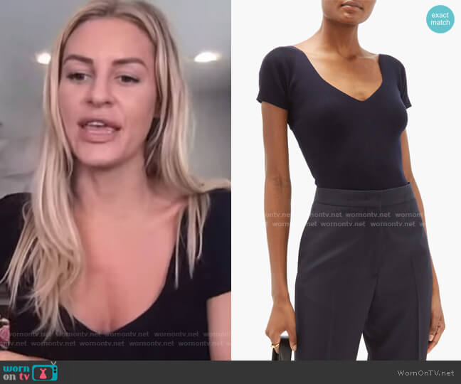 Tain Ribbed Wool-Blend Top by The Row worn by Morgan Stewart on E! News