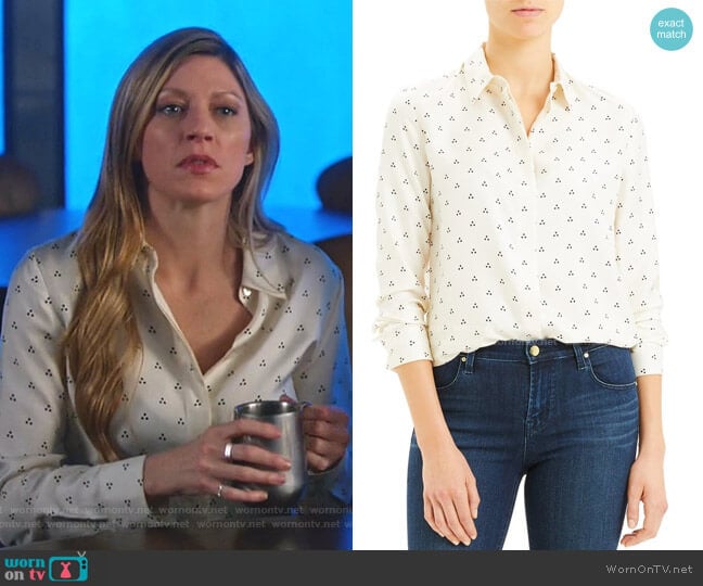 Dot Triangle Silk Shirt by Theory worn by Ava Sharpe (Jes Macallan) on Legends of Tomorrow