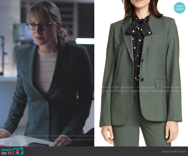 Carissa Wool-Blend Blazer by Theory worn by Kara Danvers (Melissa Benoist) on Supergirl