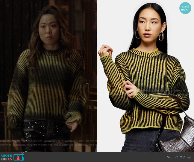 Plaited Knitted Space Dye Sweater by Topshop worn by Mary Hamilton (Nicole Kang) on Batwoman