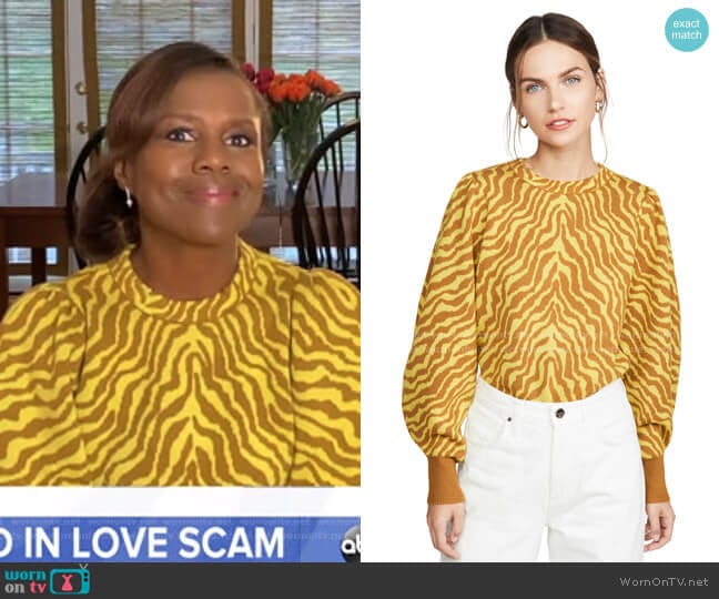 Massey Pullover by Ulla Johnson worn by Deborah Roberts on Good Morning America