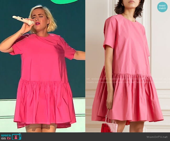 Cotton-Blend Poplin Mini Dress by Valentino worn by Katy Perry on American Idol