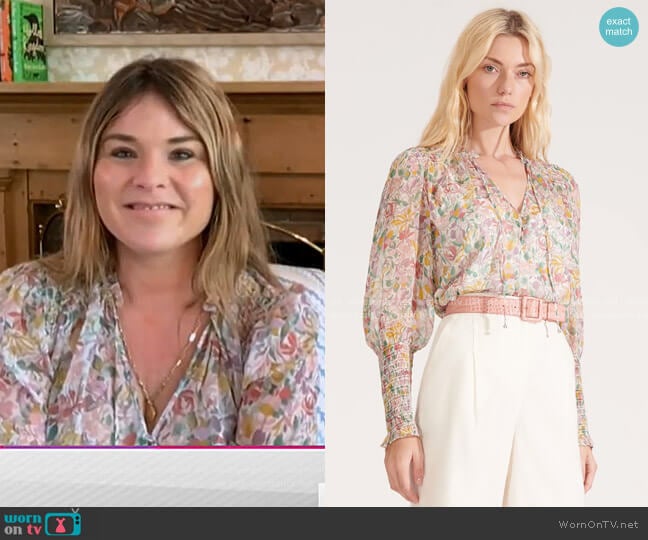 Jaz Blouse by Veronica Beard worn by Jenna Bush Hager on Today