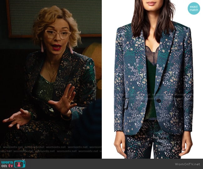 Viking Mixed-Print Jacquard Blazer by Zadig & Voltaire worn by Pepper Smith (Julia Chan) on Katy Keene