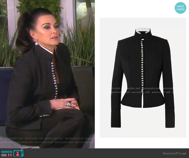 Jewel Button Blazer by Alexandre Vauthier worn by Kyle Richards on The Real Housewives of Beverly Hills