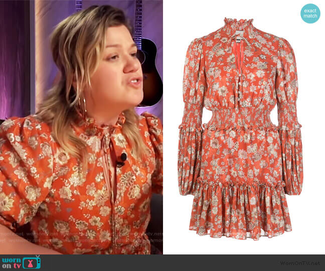 WornOnTV: Kelly’s red floral ruffle dress on The Kelly Clarkson Show