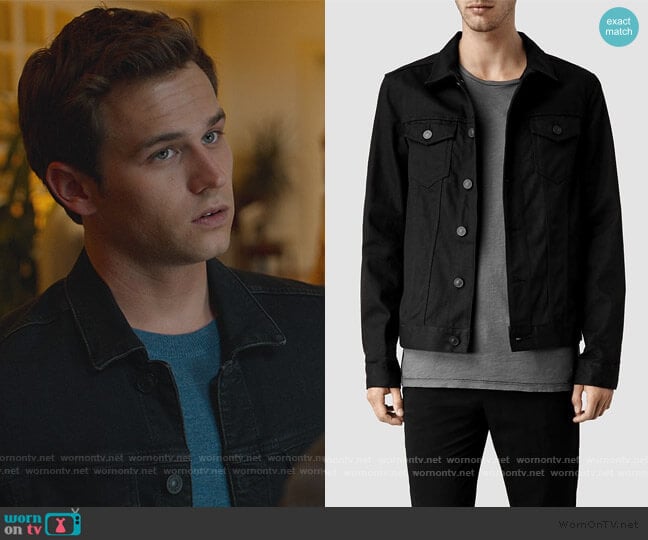 Nitrate Denim Jacket by All Saints worn by Brandon Flynn on 13 Reasons Why