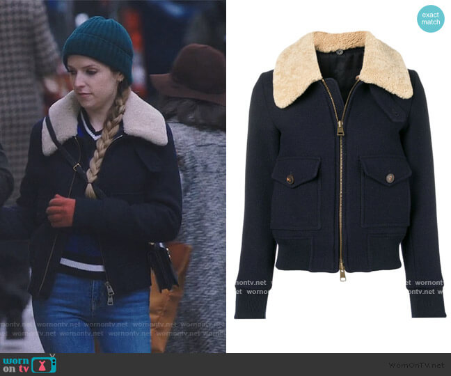 Zipped Jacket With Shearling Collar by Ami worn by Darby (Anna Kendrick) on Love Life