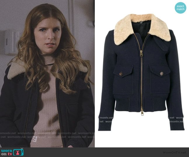 Zipped Jacket With Shearling Collar by Ami worn by Darby (Anna Kendrick) on Love Life