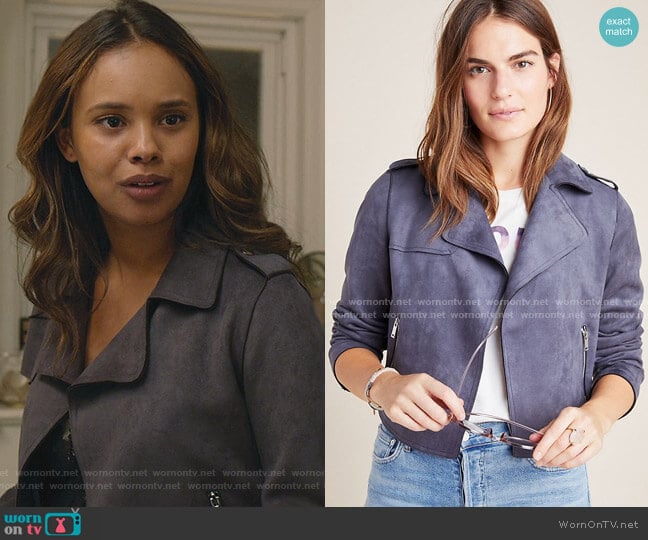 Expressway Moto Jacket by Anthropologie worn by Jessica Davis (Alisha Boe) on 13 Reasons Why