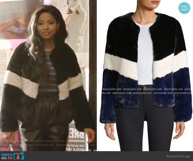 WornOnTV: Alexandra’s colorblock fur jacket on Katy Keene | Camille ...