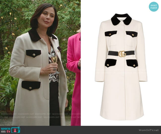 Belted Wool Coat by Gucci worn by Cassandra Nightingale (Catherine Bell) on Good Witch