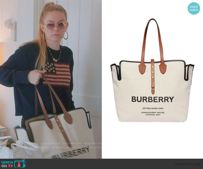 The Large Soft Cotton Canvas Belt Bag by Burberry worn by Leah McSweeney on The Real Housewives of New York City