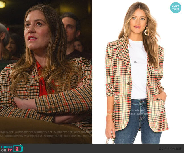 The Date Night Blazer by Current/Elliott worn by McAfee (Laura Dreyfuss) on The Politician