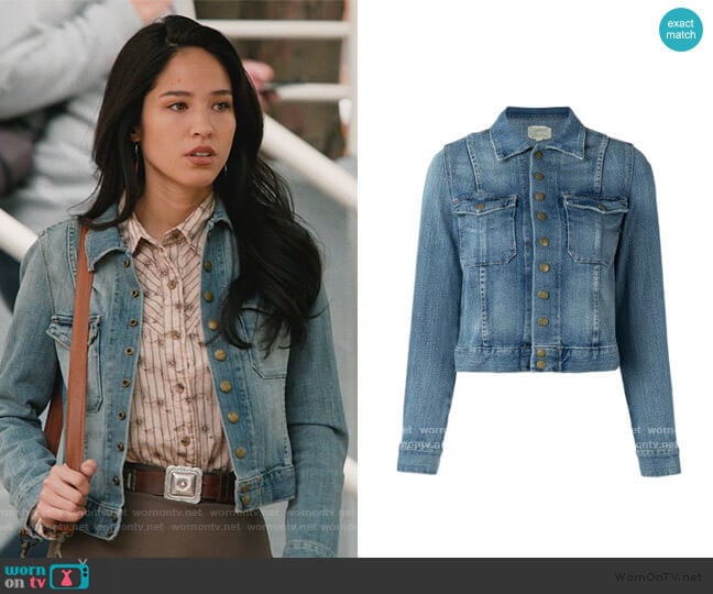 WornOnTV: Monica’s denim snap button jacket on Yellowstone | Kelsey ...