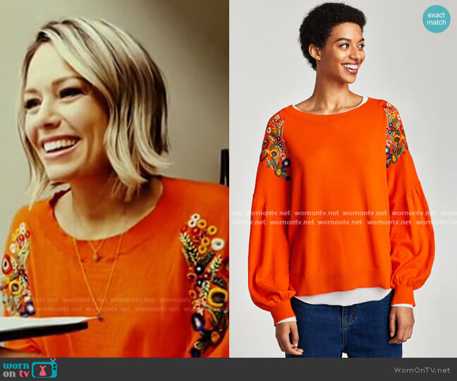 Embroidered Sweater by Zara worn by Dylan Dreyer on Today