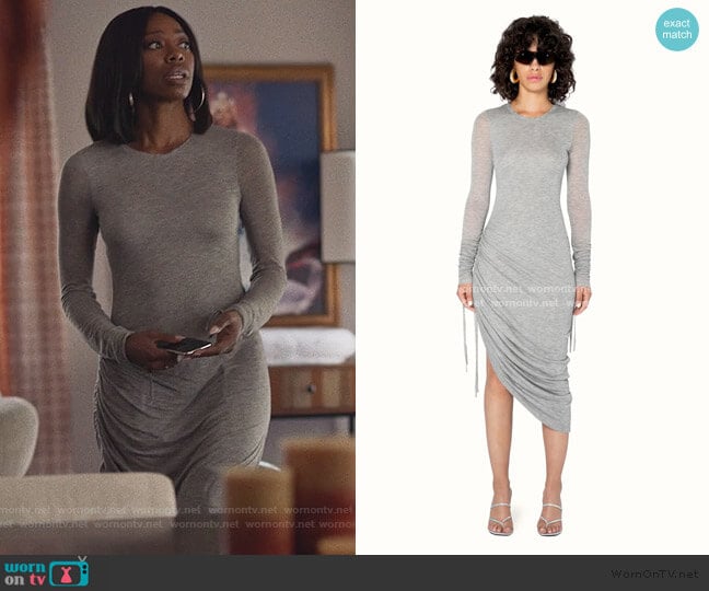 Gray Ruched Dress by Fendi worn by Molly Carter (Yvonne Orji) on Insecure