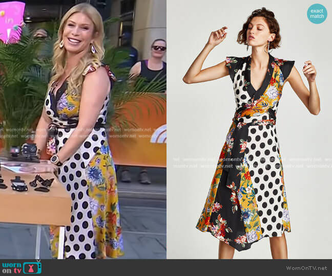 Floral and Polka Dot Patchwork Dress by Zara worn by Jill Martin on Today