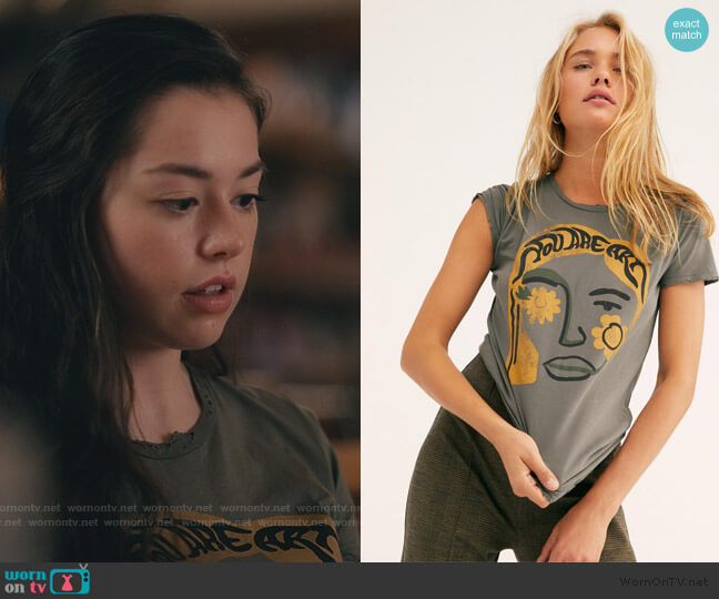 You Are Art Distressed Tee by Free People worn by Annie Sullivan (Anneliese Judge) on Sweet Magnolias