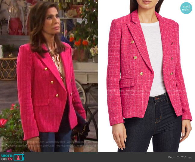 Alexa Tweed Double-Breasted Blazer by Generation Love  worn by Hope Williams (Kristian Alfonso) on Days of our Lives