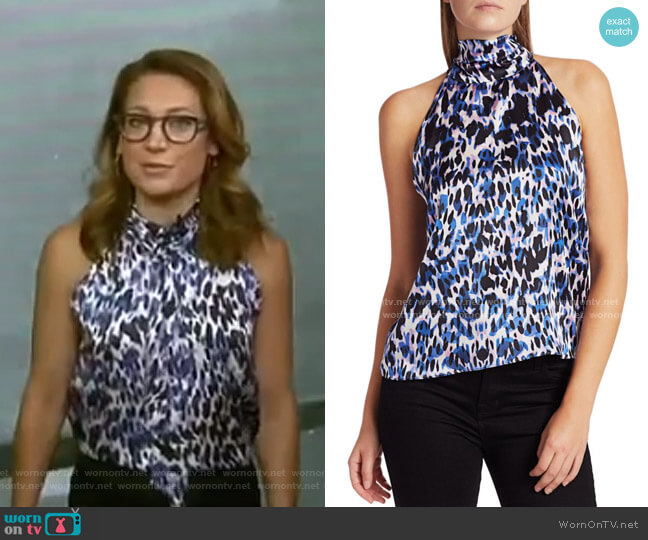 Kaylee Tie Leopard Print Halter Top by Generation Love worn by Ginger Zee on Good Morning America