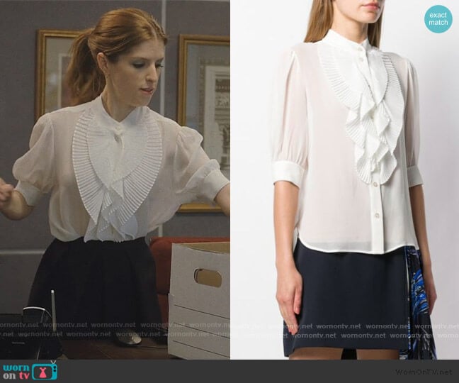 Pleated Ruffle Shirt by Givenchy worn by Darby (Anna Kendrick) on Love Life